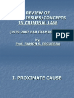 Review of Top 25 Issues/Concepts in Criminal Law: (1979-2007 BAR EXAMINATIONS) By: Prof. Ramon S. Esguerra