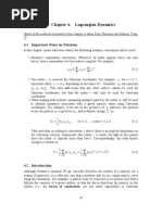 Chapter 4. Lagrangian Dynamics: 4.1 Important Notes On Notation