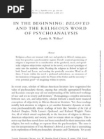 In The Beginning - Beloved and The Religious Word of Psychoanalysis