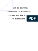 The Impact of Computer Technology On Accounting System and Its Effect On Employment