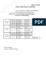 M.tech. CSE Seminar Datesheet