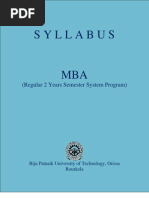 Bput Mba Syllabus 2012-2014