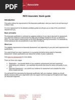 RICS Associate - Quick Reference Guide