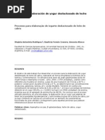 Proceso de Elaboración de Yogur Deslactosado de Leche de Cabra