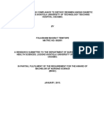 Factors Influencing Compliance To Dietary Regimen Among Diabetic Patient in Ladoke Akintola University of Technology Teaching Hospital Osogbo. by Folaranmi Basirat Temitope