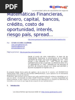 Matematicas Financieras (Dinero, Capital, Bancos, Interes Riesgo)