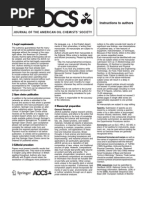 Journal of The American Oil Chemists' Society: Instructions To Authors