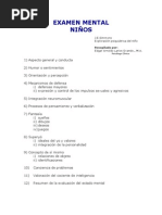 Examen Mental Del Niño