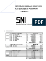 Harga Satuan Sni Tahun 2011