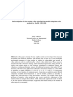 An Investigation of Clean Surplus Value-Added Pricing Models Using Time Series Methods For The UK 1983-1996