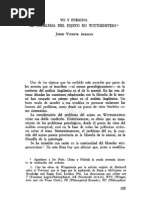 JORGE VICENTE ARREGUI, Yo y Persona. El Problema Del Sujeto en Wittgenstein