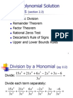 2.3 Real Zeros of Polynomial