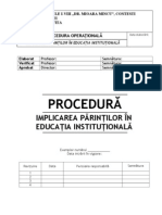 Procedura Implicarea Parintilor in Educatie