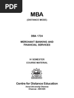 DBA 1724 Merchant Banking and Financial Services