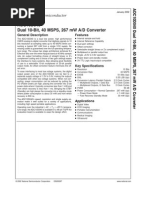 ADC10D040 Dual 10-Bit, 40 MSPS, 267 MW A/D Converter: General Description Features