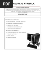 Especificaciones Tecnicas