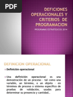 Deficiones Operacionales y Criterios de Programacion Exposicion