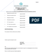 Traffic Act Form Xi