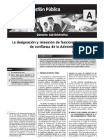 Designacion y Remocion de Funcionarios en Cargos de Confianza de La Administracion Publica PDF