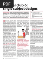 Journal Club 6: Single Subject Designs