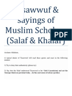 Tasawwuf & Sayings of Muslim Scholars (Salaf & Khalaf)