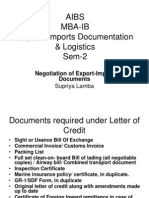 Negotiation of Export-Import Documents