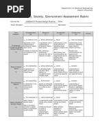 Ethics, Safety, Society, Environment Assessment Rubric