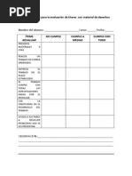 Lista de Cotejo para La Evaluación de Títeres Con Material de Desechos