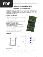 Bluetooth Model BC4/L6: Product Specifications