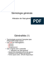 Sémiologie Générale: Altération de L'état Général