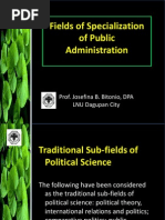 Field of Specialization of Public Administration