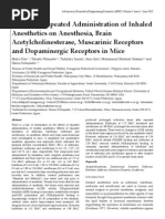 Effects of Repeated Administration of Inhaled Anesthetics On Anesthesia, Brain Acetylcholinesterase, Muscarinic Receptors and Dopaminergic Receptors in Mice