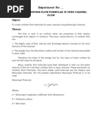 Study of Uniform Flow Formulae