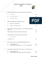 Coordinate Geometry of Circles - Test