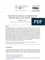 From Brownianmotionto Operational Risk: Statistical Physics and %nancial Markets