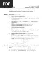 Ejercicios Resueltos. Funciones de Varias Variables