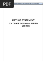 Method Statement For LV Cable Laying and Allied Works