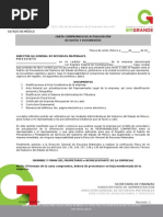 Carta Compromiso de Actualización de Datos y Documentos