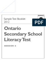 OSSLT SampleTestBooklet2 2012 Web