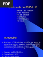 Experiments On 8085 Microprocessor