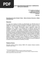 Reciclado o Recuperación de Metales y Compuestos Metálicos Ferrosos