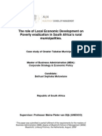 ThesisThe Role of Local Economic Development On Poverty Eradication in South Africa's Rural Municipalities. Greater Tubatse