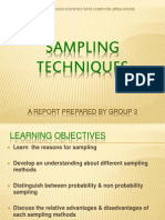 Report On Sampling Techniques