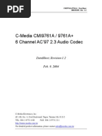 C-Media Cmi9761A / 9761A+ 6 Channel Ac'97 2.3 Audio Codec: Datasheet, Revision 1.2 Feb. 9, 2004