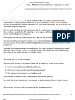 Transformer Routine Test - Measurement of No-Load Loss and Current