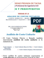 Costos y Presupuestos de Obra - UPT (Tacna)