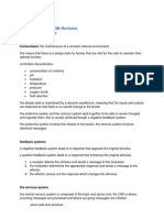 Human Biology 3A/3B Revision.: Homeostasis The Maintenance of A Constant Internal Environment