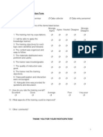 Sample Training Evaluation Form