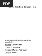 Economía: Evolución Del Pensamiento Económico