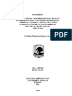 Faktor - Faktor Yang Berhubungan Dengan Kepatuhan Penerapan Prinsip Kewaspadaan Universal (Universal Precaution) Oleh